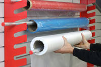 Loading a Wall Rack with Composite Reinforcements and Vacuum Bagging Materails Thumbnail